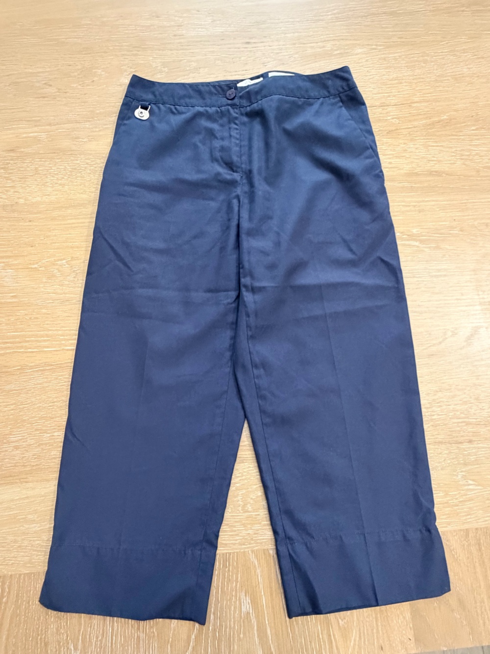 Classic Navy Wide-Leg Capris - Lightweight Everyday Pull-On
